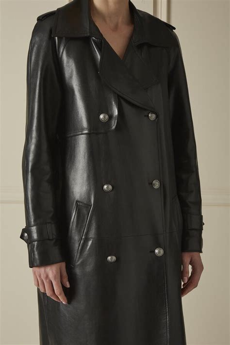 chanel leather trench coat|chanel winter jacket.